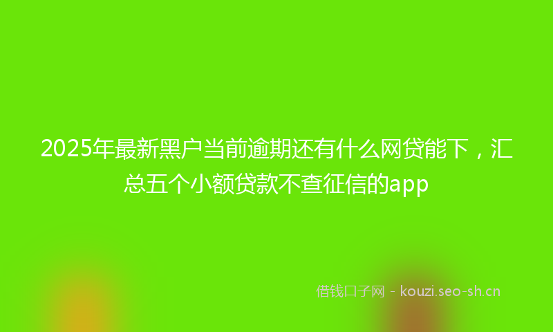 2025年最新黑户当前逾期还有什么网贷能下，汇总五个小额贷款不查征信的app