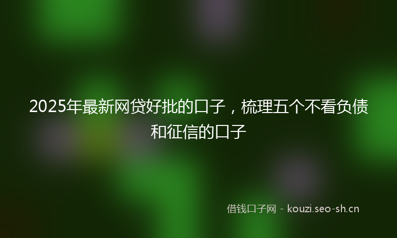 2025年最新网贷好批的口子，梳理五个不看负债和征信的口子