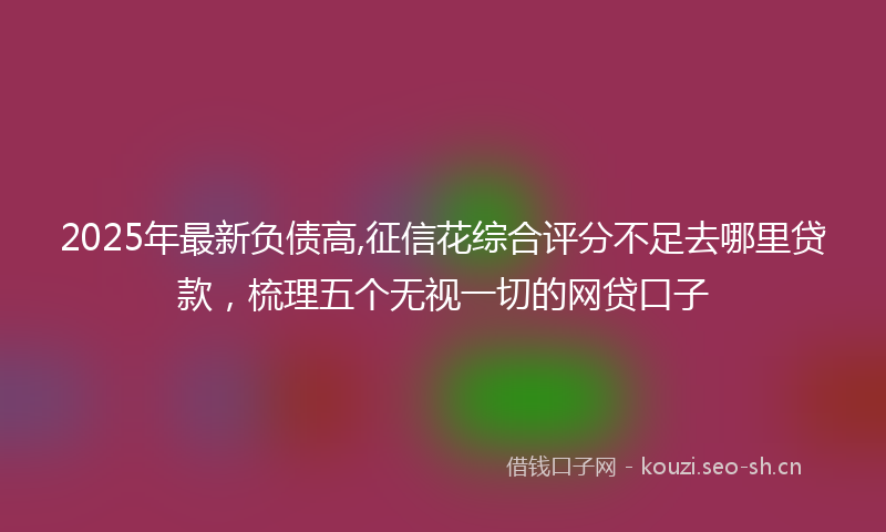 2025年最新负债高,征信花综合评分不足去哪里贷款，梳理五个无视一切的网贷口子
