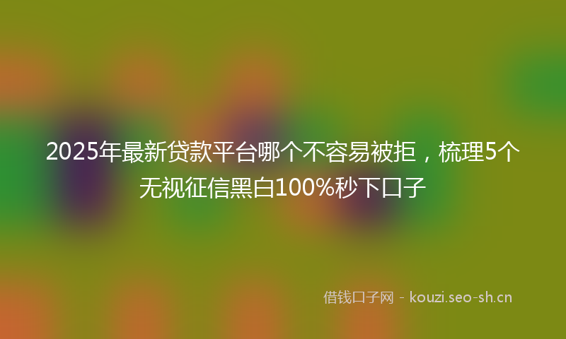 2025年最新贷款平台哪个不容易被拒，梳理5个无视征信黑白100%秒下口子