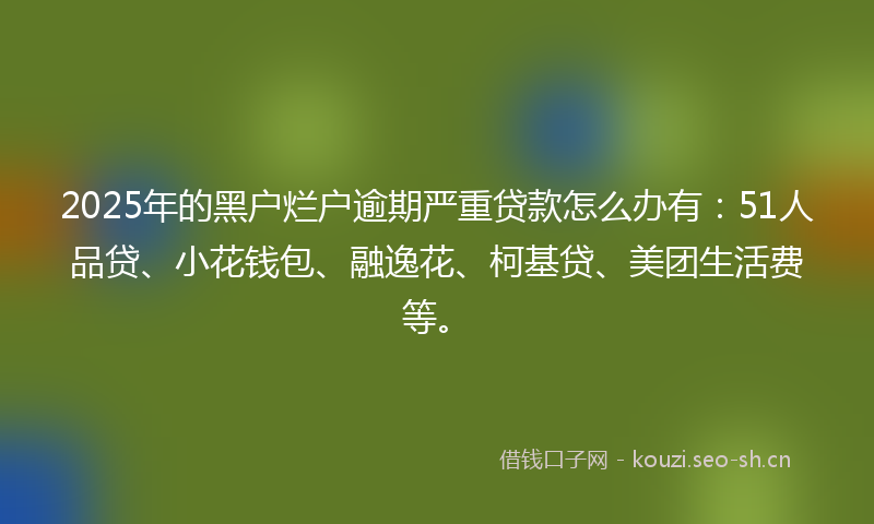 2025年的黑户烂户逾期严重贷款怎么办有：51人品贷、小花钱包、融逸花、柯基贷、美团生活费等。