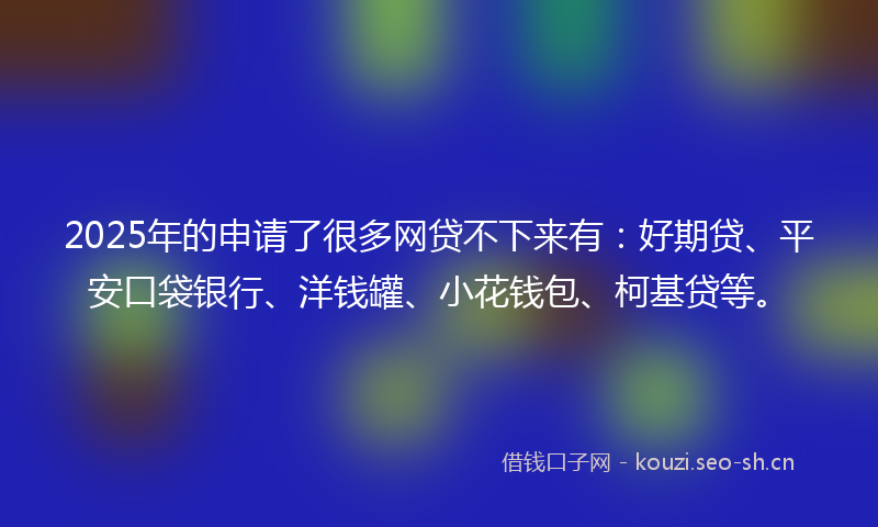 2025年的申请了很多网贷不下来有：好期贷、平安口袋银行、洋钱罐、小花钱包、柯基贷等。
