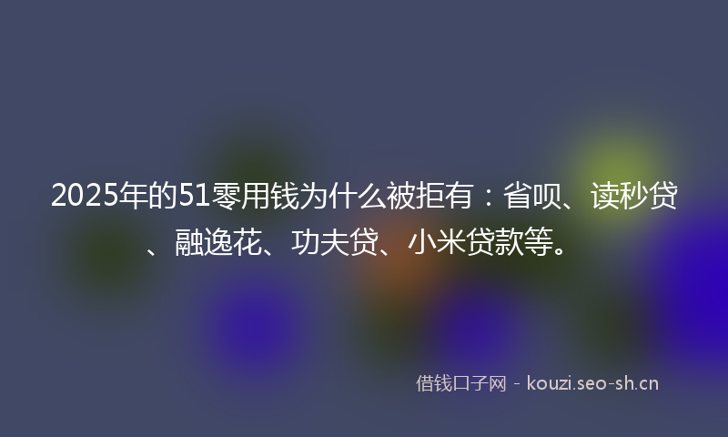 2025年的51零用钱为什么被拒有：省呗、读秒贷、融逸花、功夫贷、小米贷款等。