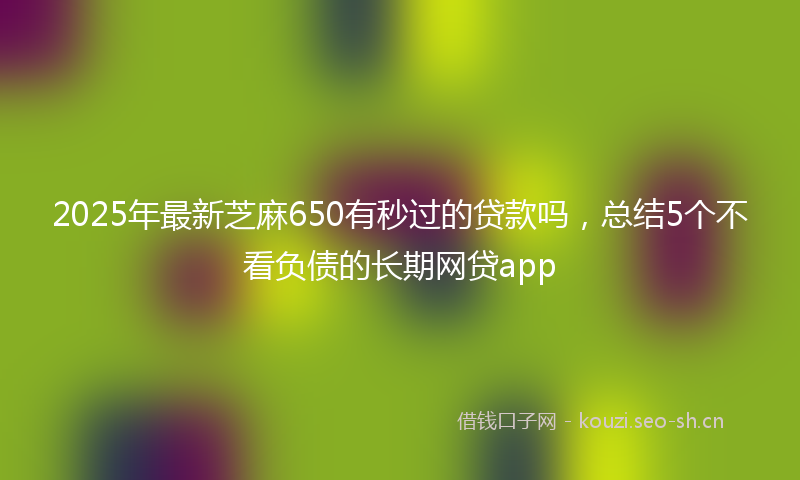 2025年最新芝麻650有秒过的贷款吗，总结5个不看负债的长期网贷app