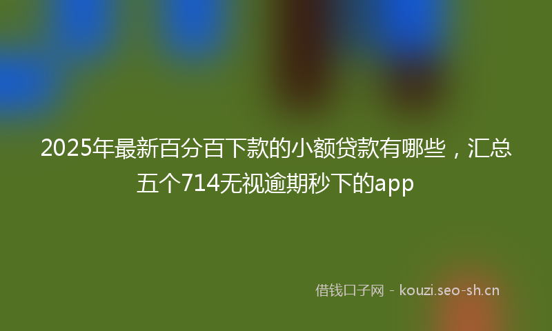 2025年最新百分百下款的小额贷款有哪些，汇总五个714无视逾期秒下的app
