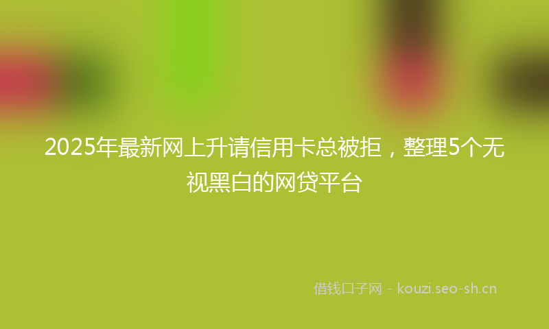 2025年最新网上升请信用卡总被拒，整理5个无视黑白的网贷平台