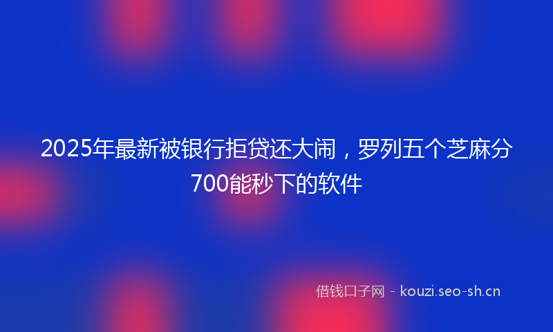 2025年最新被银行拒贷还大闹，罗列五个芝麻分700能秒下的软件