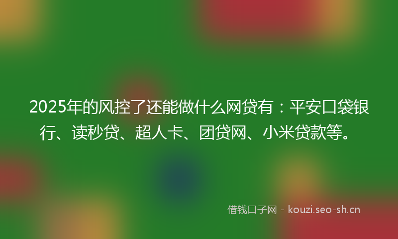 2025年的风控了还能做什么网贷有：平安口袋银行、读秒贷、超人卡、团贷网、小米贷款等。