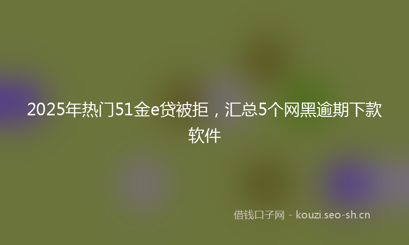 2025年热门51金e贷被拒，汇总5个网黑逾期下款软件