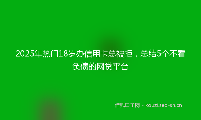 2025年热门18岁办信用卡总被拒，总结5个不看负债的网贷平台