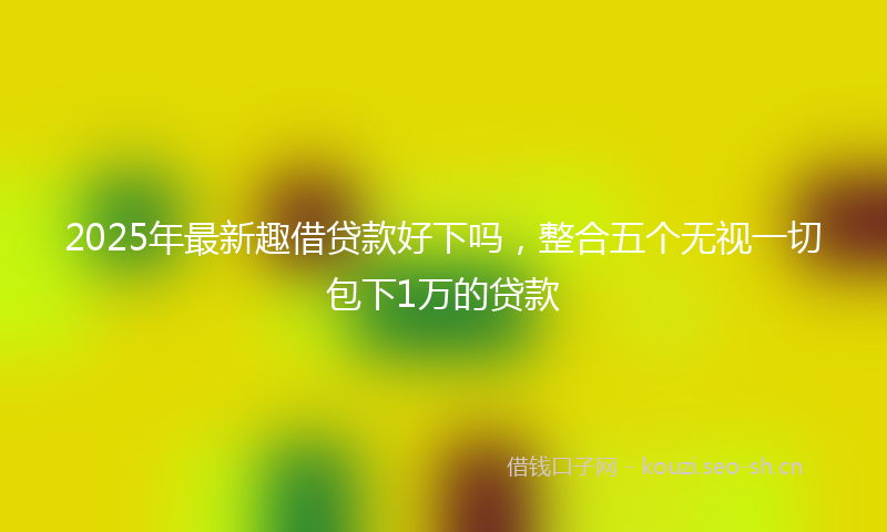 2025年最新趣借贷款好下吗，整合五个无视一切包下1万的贷款