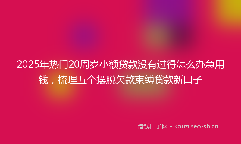 2025年热门20周岁小额贷款没有过得怎么办急用钱，梳理五个摆脱欠款束缚贷款新口子