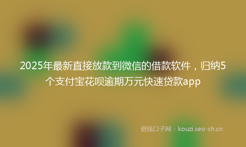2025年最新直接放款到微信的借款软件，归纳5个支付宝花呗逾期万元快速贷款app