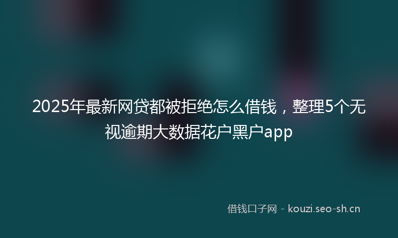 2025年最新网贷都被拒绝怎么借钱，整理5个无视逾期大数据花户黑户app