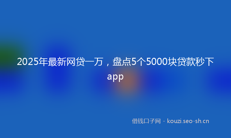 2025年最新网贷一万，盘点5个5000块贷款秒下app