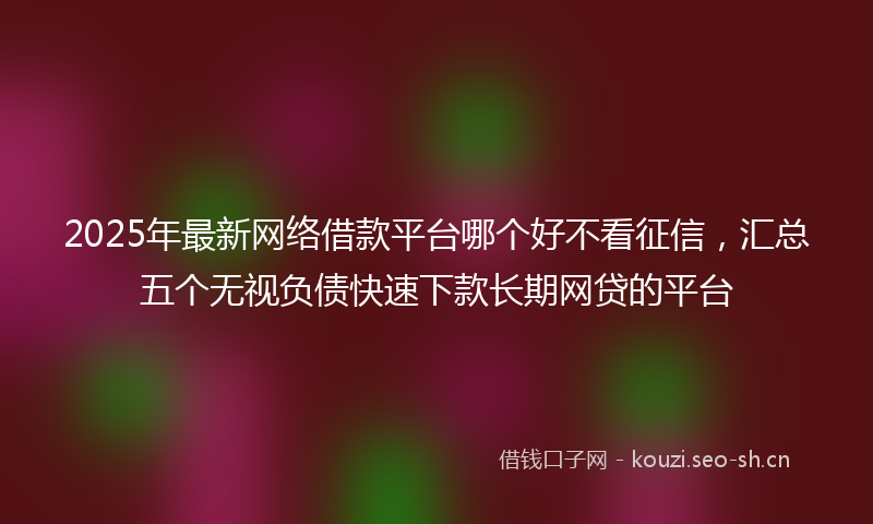 2025年最新网络借款平台哪个好不看征信，汇总五个无视负债快速下款长期网贷的平台