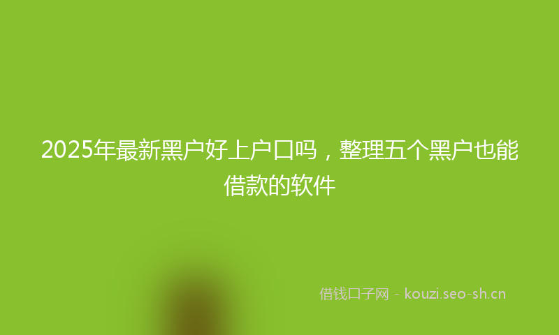 2025年最新黑户好上户口吗，整理五个黑户也能借款的软件