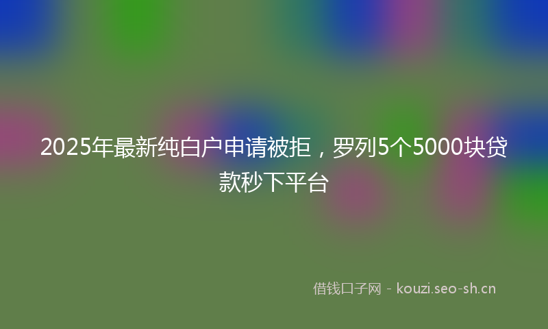 2025年最新纯白户申请被拒，罗列5个5000块贷款秒下平台