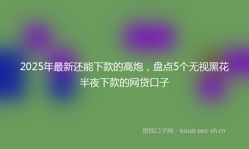 2025年最新还能下款的高炮，盘点5个无视黑花半夜下款的网贷口子