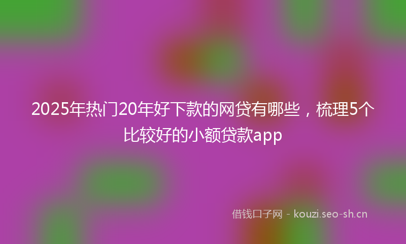 2025年热门20年好下款的网贷有哪些，梳理5个比较好的小额贷款app