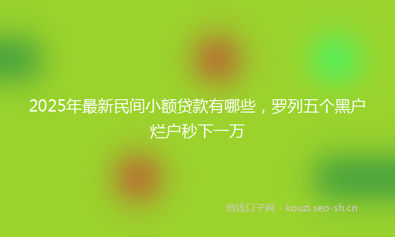 2025年最新民间小额贷款有哪些，罗列五个黑户烂户秒下一万