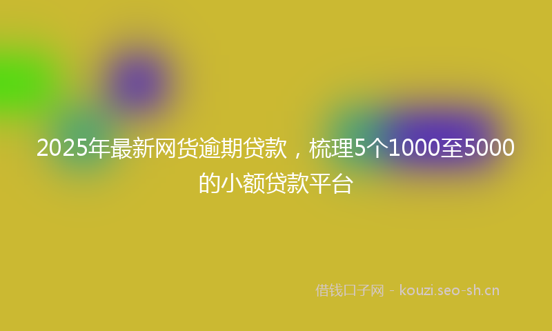 2025年最新网货逾期贷款，梳理5个1000至5000的小额贷款平台