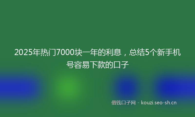 2025年热门7000块一年的利息，总结5个新手机号容易下款的口子