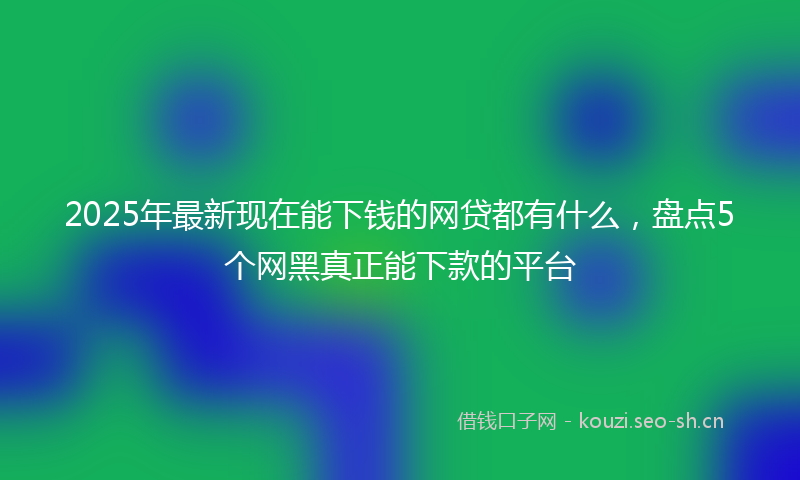2025年最新现在能下钱的网贷都有什么，盘点5个网黑真正能下款的平台