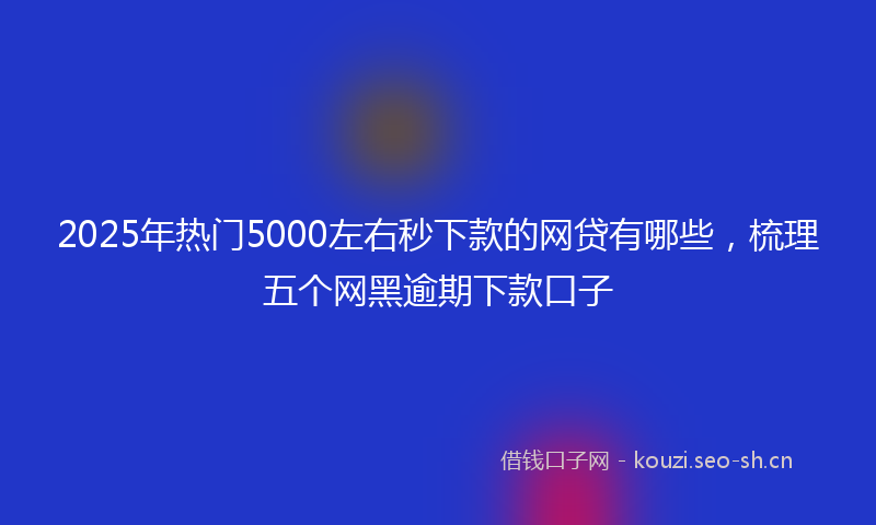 2025年热门5000左右秒下款的网贷有哪些，梳理五个网黑逾期下款口子