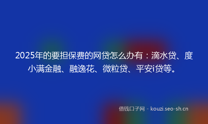 2025年的要担保费的网贷怎么办有：滴水贷、度小满金融、融逸花、微粒贷、平安i贷等。