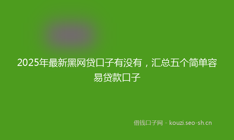 2025年最新黑网贷口子有没有，汇总五个简单容易贷款口子