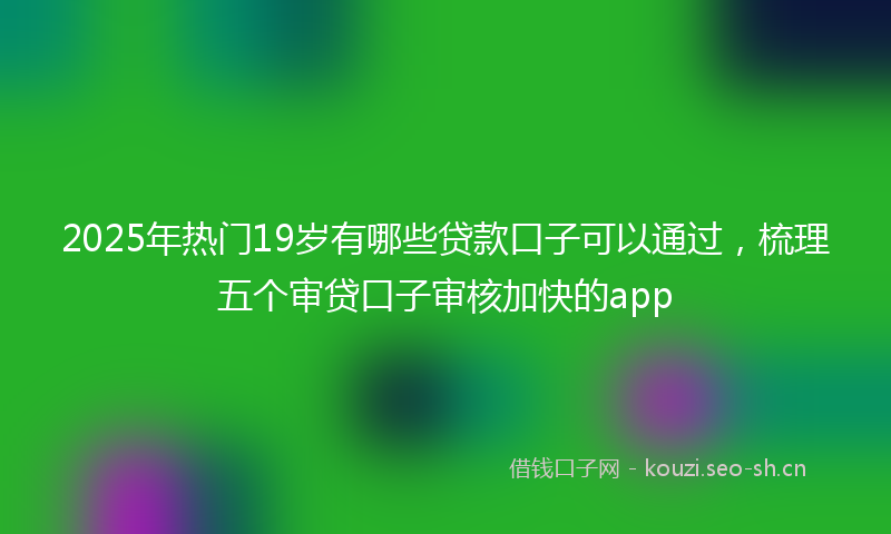 2025年热门19岁有哪些贷款口子可以通过，梳理五个审贷口子审核加快的app