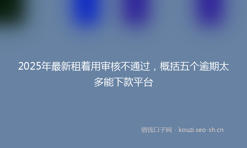 2025年最新租着用审核不通过，概括五个逾期太多能下款平台