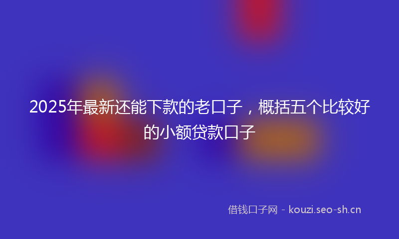 2025年最新还能下款的老口子，概括五个比较好的小额贷款口子