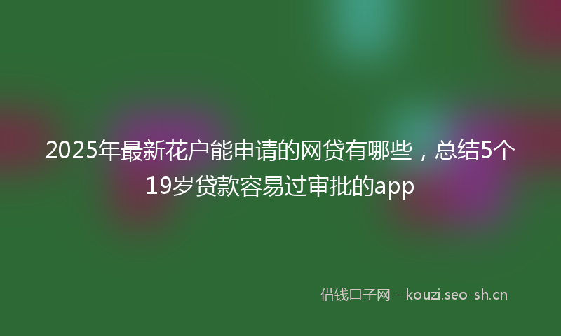2025年最新花户能申请的网贷有哪些，总结5个19岁贷款容易过审批的app