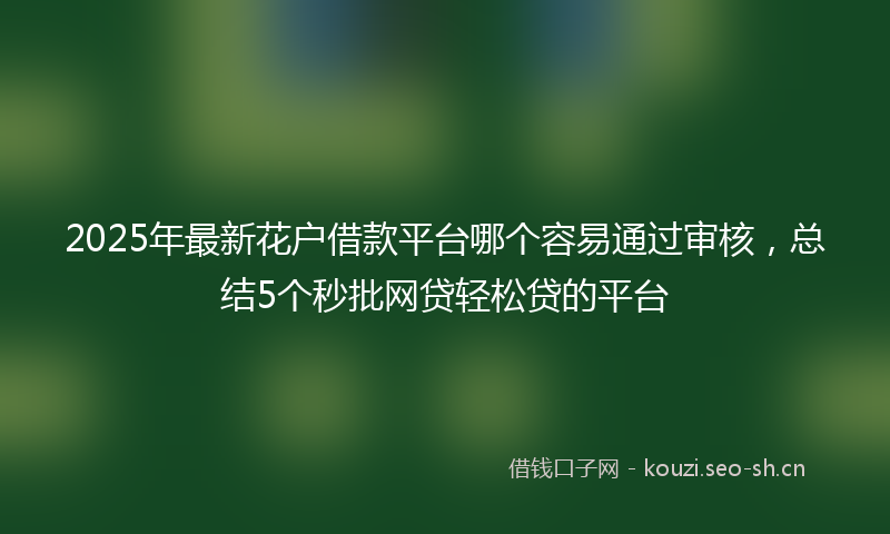 2025年最新花户借款平台哪个容易通过审核，总结5个秒批网贷轻松贷的平台