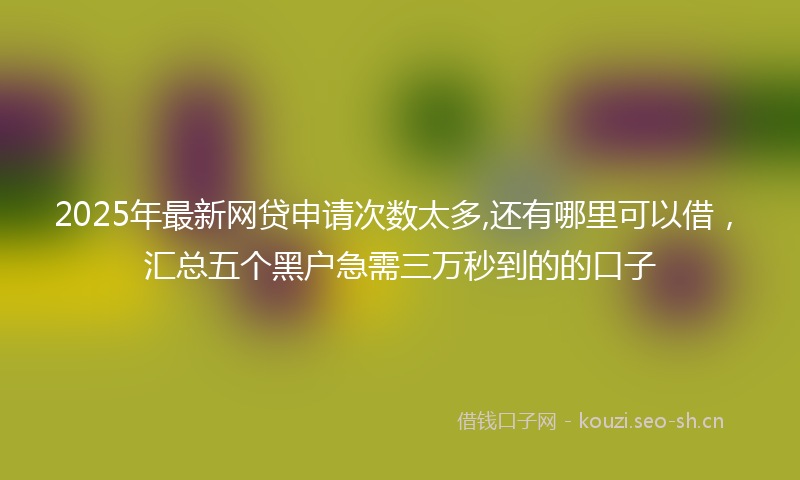 2025年最新网贷申请次数太多,还有哪里可以借，汇总五个黑户急需三万秒到的的口子
