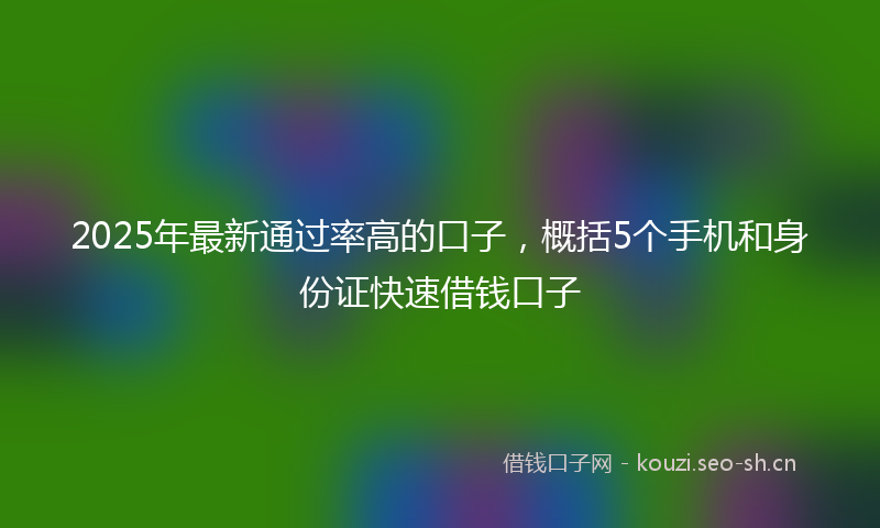 2025年最新通过率高的口子，概括5个手机和身份证快速借钱口子