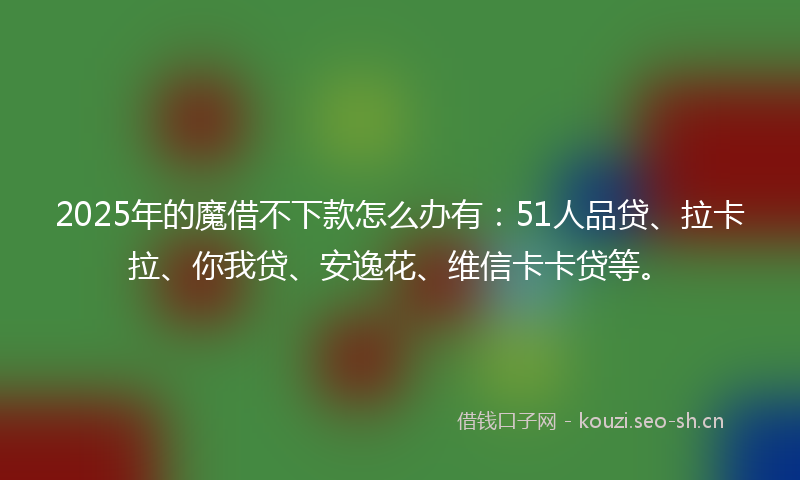 2025年的魔借不下款怎么办有：51人品贷、拉卡拉、你我贷、安逸花、维信卡卡贷等。