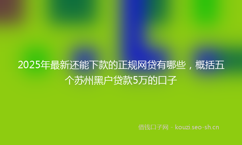 2025年最新还能下款的正规网贷有哪些，概括五个苏州黑户贷款5万的口子