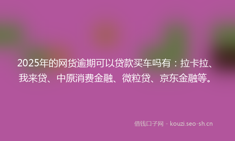 2025年的网货逾期可以贷款买车吗有：拉卡拉、我来贷、中原消费金融、微粒贷、京东金融等。