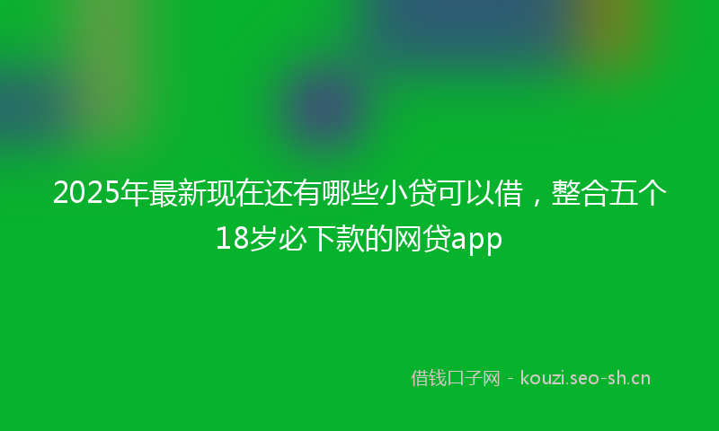 2025年最新现在还有哪些小贷可以借，整合五个18岁必下款的网贷app