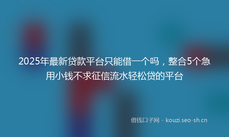 2025年最新贷款平台只能借一个吗，整合5个急用小钱不求征信流水轻松贷的平台