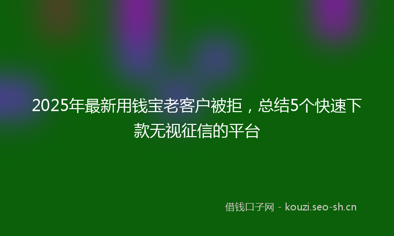 2025年最新用钱宝老客户被拒，总结5个快速下款无视征信的平台
