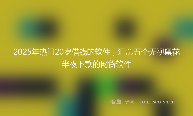 2025年热门20岁借钱的软件，汇总五个无视黑花半夜下款的网贷软件