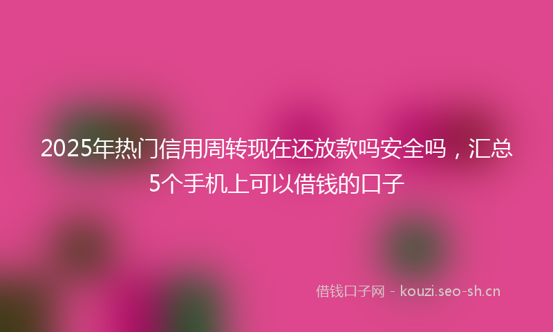 2025年热门信用周转现在还放款吗安全吗，汇总5个手机上可以借钱的口子
