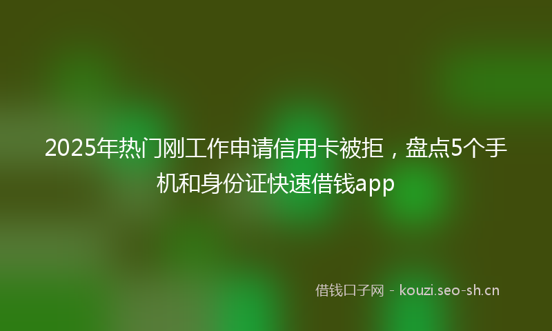 2025年热门刚工作申请信用卡被拒，盘点5个手机和身份证快速借钱app