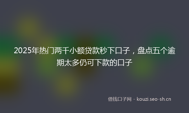 2025年热门两千小额贷款秒下口子，盘点五个逾期太多仍可下款的口子