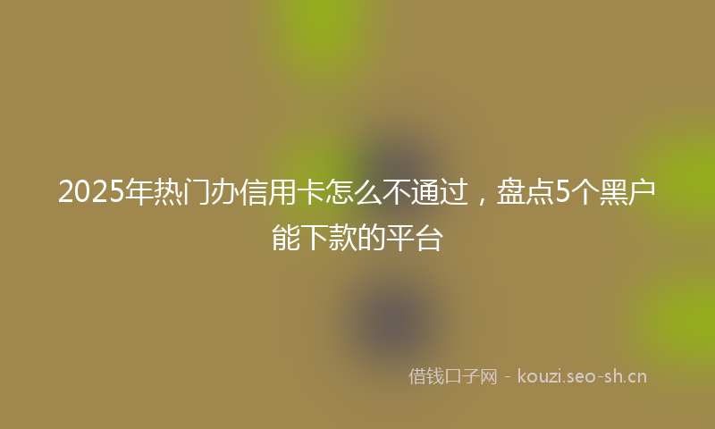 2025年热门办信用卡怎么不通过，盘点5个黑户能下款的平台