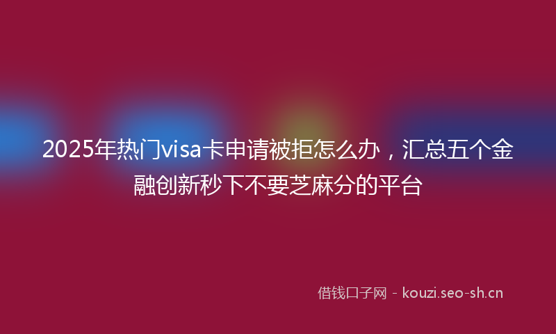 2025年热门visa卡申请被拒怎么办，汇总五个金融创新秒下不要芝麻分的平台